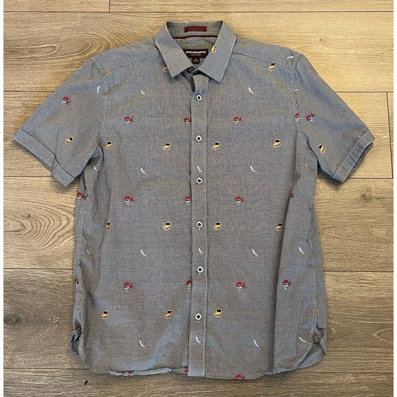 Johnston and Murphy Pirate Print Button Up Shirt - Picture 1 of 5